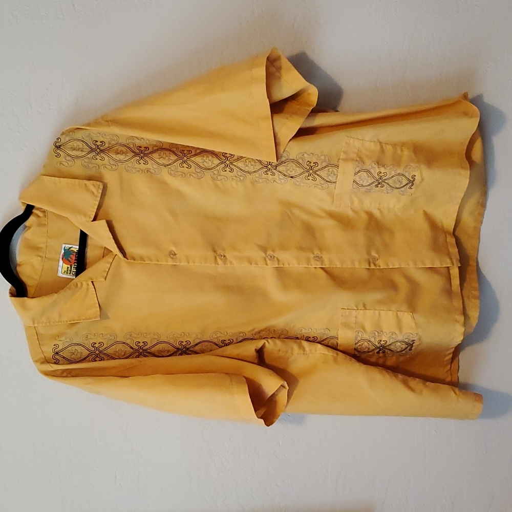 Haband Yellow Casual Button Down Shirt